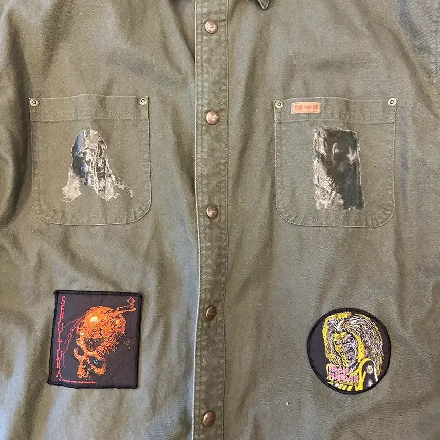 [BUNJANG] Carhartt AC/DC Rock Band Work Shirt XL / Carhartt AC/DC RockBand 칼하트 락밴드 워크 셔츠 XL