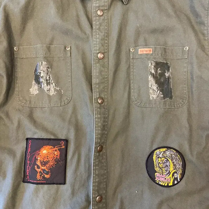 [BUNJANG] Carhartt AC/DC Rock Band Work Shirt XL / Carhartt AC/DC RockBand 칼하트 락밴드 워크 셔츠 XL