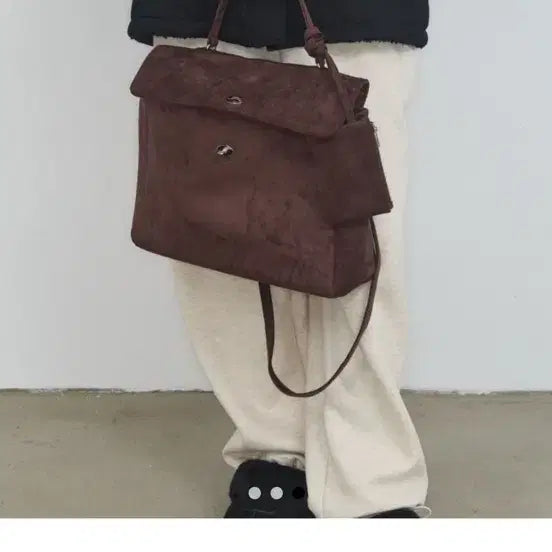 [BUNJANG] Anotheic Suede Noa Bag Brown Shoulder Bag / (무배/새상품)아노에틱 스웨이드 누아백 브라운