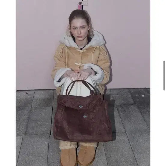 [BUNJANG] Anotheic Suede Noa Bag Brown Shoulder Bag / (무배/새상품)아노에틱 스웨이드 누아백 브라운
