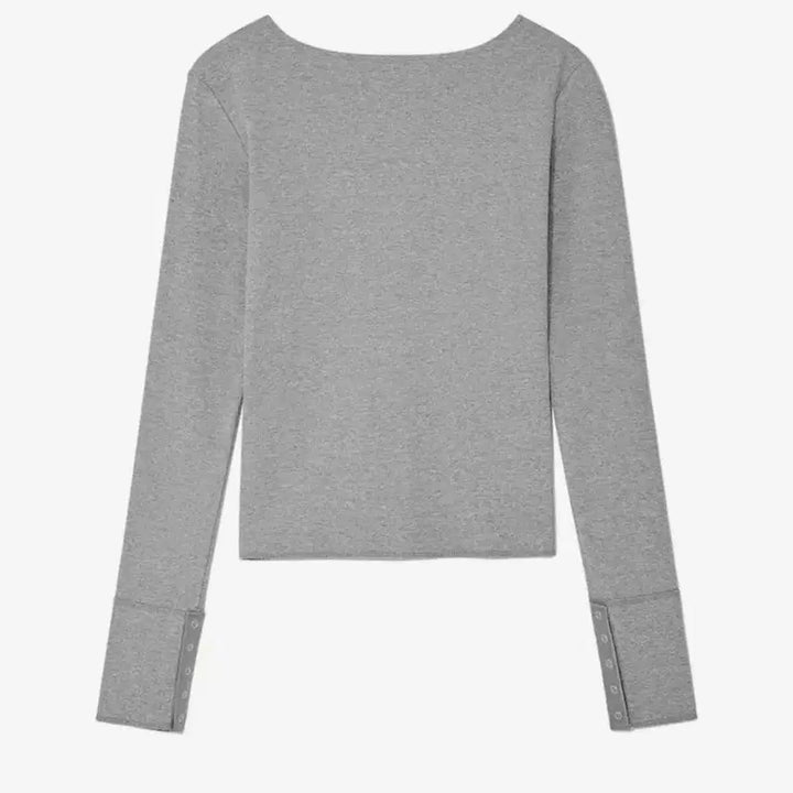 [BUNJANG] Glowny Nostalgia Sleeve S Charcoal Button Tee / 글로니 노스텔지아슬리브S 차콜 버튼티 애즈온유희뉴얼린시눈스컬프터플노팔