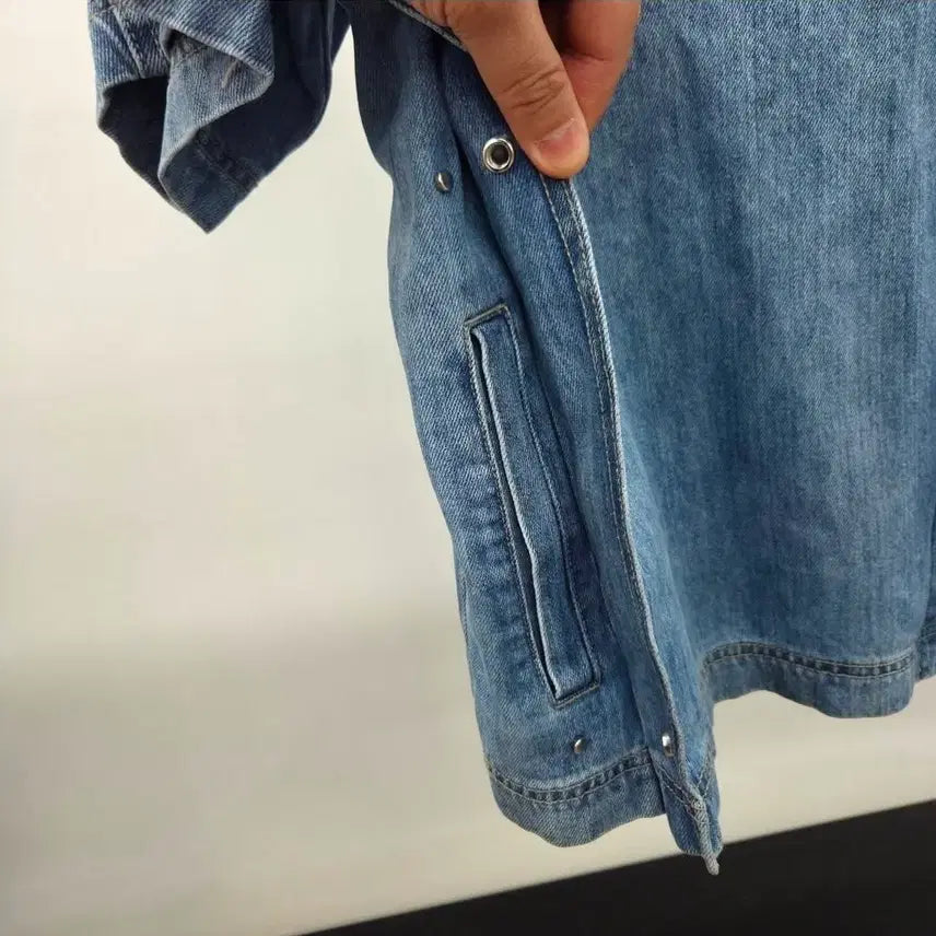 [SOLD OUT] (새상품) 솔리드옴므 24ss 반팔 데님 셔츠 자켓 48사이즈