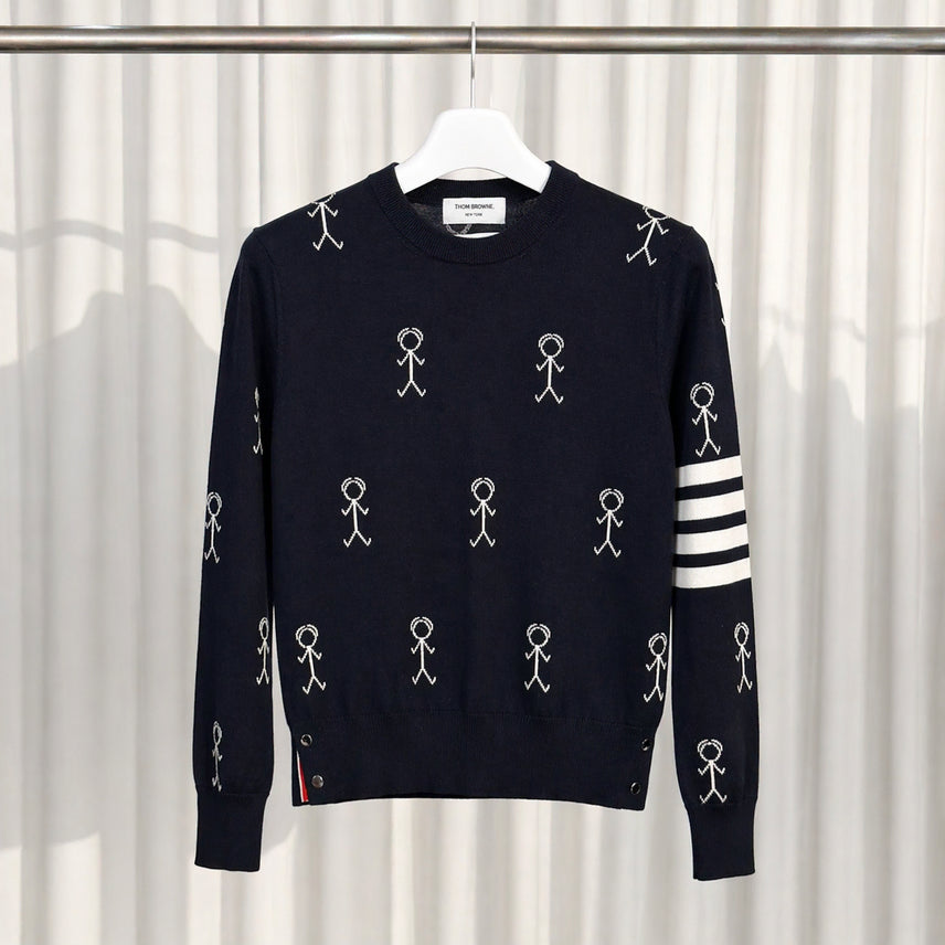 [BUNJANG] Thom Browne Diagonal Stripe Mr. Thom Merino Wool Knit / [1] 톰브라운 사선완장 미스터 톰 메리노 울 니트