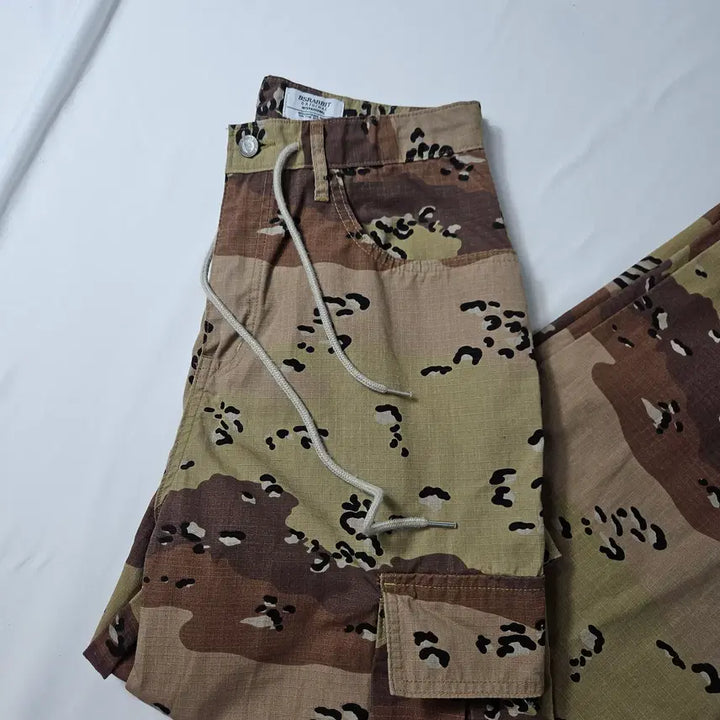 [BUNJANG] BS Rabbit Cargo Camo Pants Cotton String Loose Fit L / 비에스래빗 카고 루즈핏 카모팬츠 스트링 코튼 워크 L