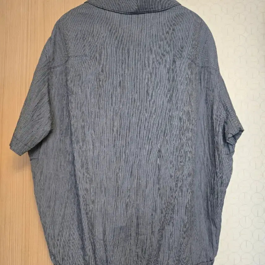 [SOLD OUT] 시스템옴므 린넨 블렌드 크링클 밴딩 헴 탑 네이비 100 오픈카라 헨리넥