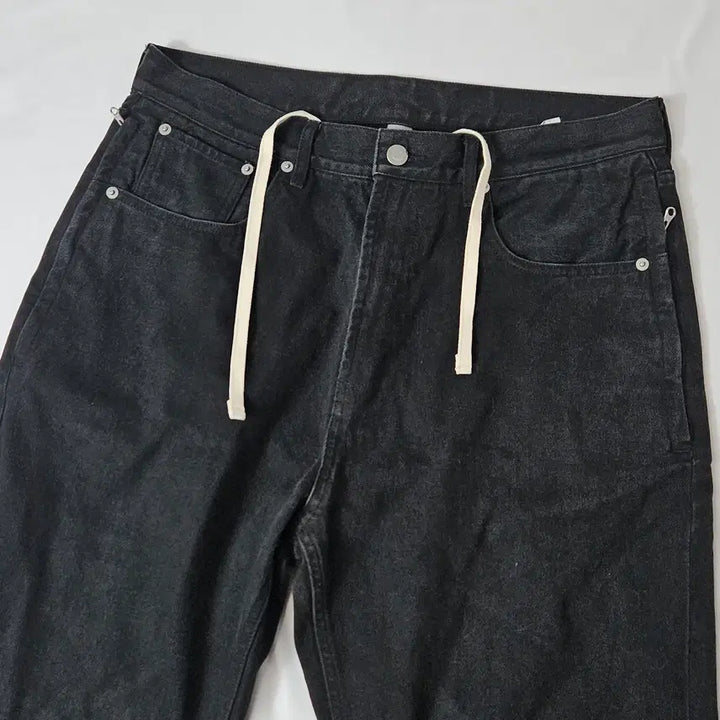 [BUNJANG] Softur Black String Denim Pants (L) / softur 소프터 흑청 데님팬츠 블랙 진 스트링 L