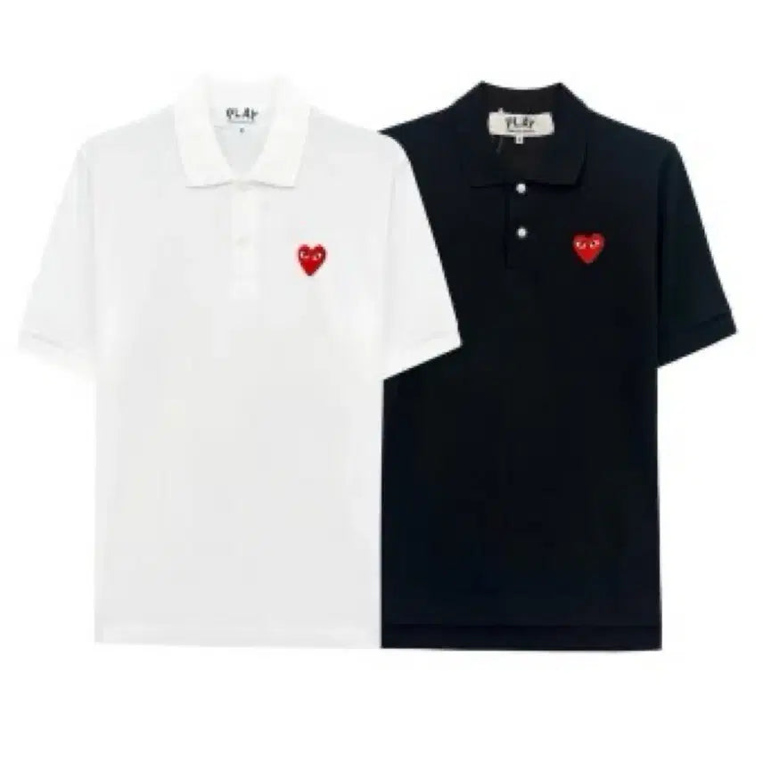 [BUNJANG] Comme des Garçons Play Short Sleeve Polo T-Shirt (Sealed) / 꼼데가르송 플레이 반팔 폴로티 카라티 블랙/화이트 미개봉 새상품