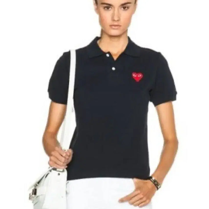 [BUNJANG] Comme des Garçons Play Short Sleeve Polo T-Shirt (Sealed) / 꼼데가르송 플레이 반팔 폴로티 카라티 블랙/화이트 미개봉 새상품