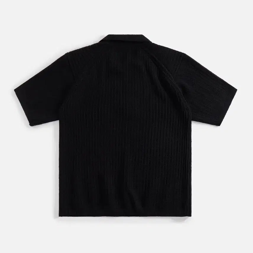 [BUNJANG] Auralee Wool Rib Knit Skipper Polo Black / Auralee Wool Rib Knit Skipper Polo Black