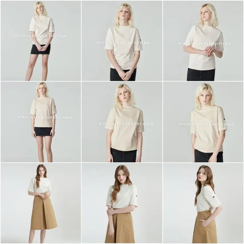 [BUNJANG] SAINT JAMES Solid Ecru T-Shirt T1 / 매장판 SAINT JAMES 세인트제임스 솔리드 에크루 티셔츠 T1