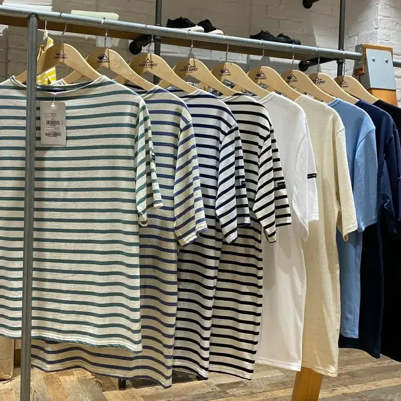 [BUNJANG] SAINT JAMES Solid Ecru T-Shirt T1 / 매장판 SAINT JAMES 세인트제임스 솔리드 에크루 티셔츠 T1