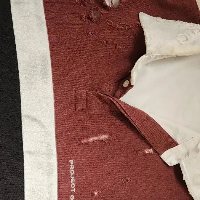 [BUNJANG] PROJECT.G Bleed Polo Shirt Burgundy Size 1 / 프로젝트gr 불리드폴로셔츠 버건디/1사이즈