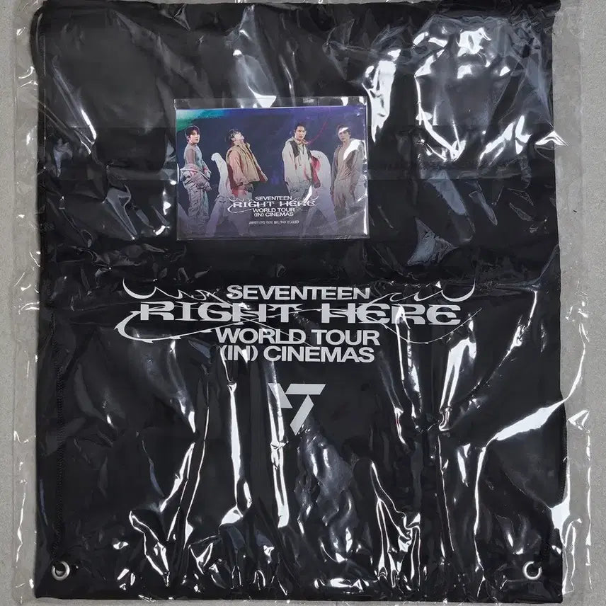 [BUNJANG] SEVENTEEN Cinema Right Here Special Edition Gym Bag and Postcard / 세븐틴 시네마 라잇히어 상영회 특전 짐색, 엽서