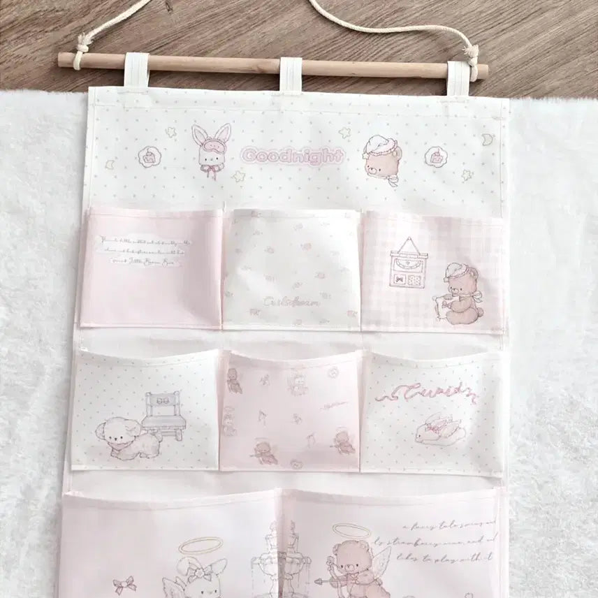 [BUNJANG] Rabbit Bear Wall Pocket Storage Organizer / 토끼곰돌이 벽걸이 월포켓 수납