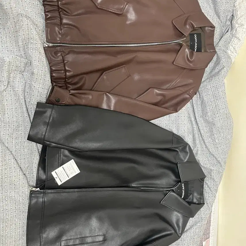 [BUNJANG] Dope Jason Vegan Leather Single Jacket Bundle Set / (블랙새상품, 일괄)도프제이슨 비건레더 싱글 자켓 (블랙M/브라운L) 가