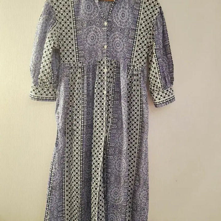 [BUNJANG] Floral Pattern Long Robe Dress / 로브겸원피스(55)