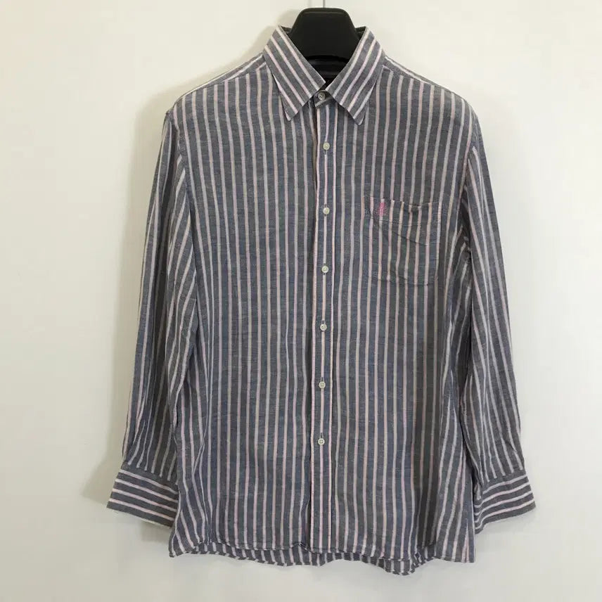 [BUNJANG] Daks 100% Linen Stripe Shirt Size 100 / 닥스 린넨100프로 스트라이프셔츠 [100]