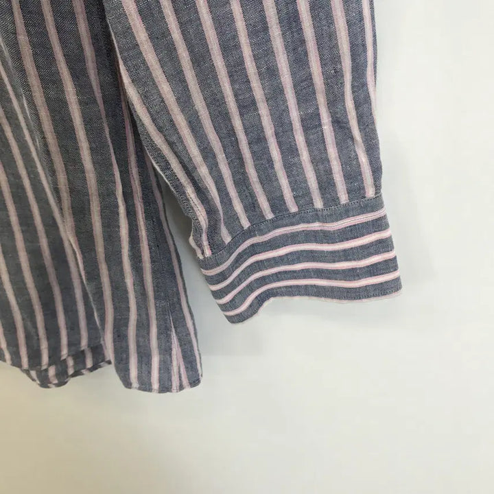 [BUNJANG] Daks 100% Linen Stripe Shirt Size 100 / 닥스 린넨100프로 스트라이프셔츠 [100]