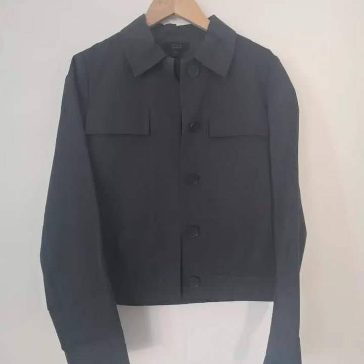 [BUNJANG] COS Charcoal Cropped Double-Button Jacket Shirt - Size S / COS 코스 차콜 크롭 자켓 셔츠 S (가슴45) 미니멀 더블버튼