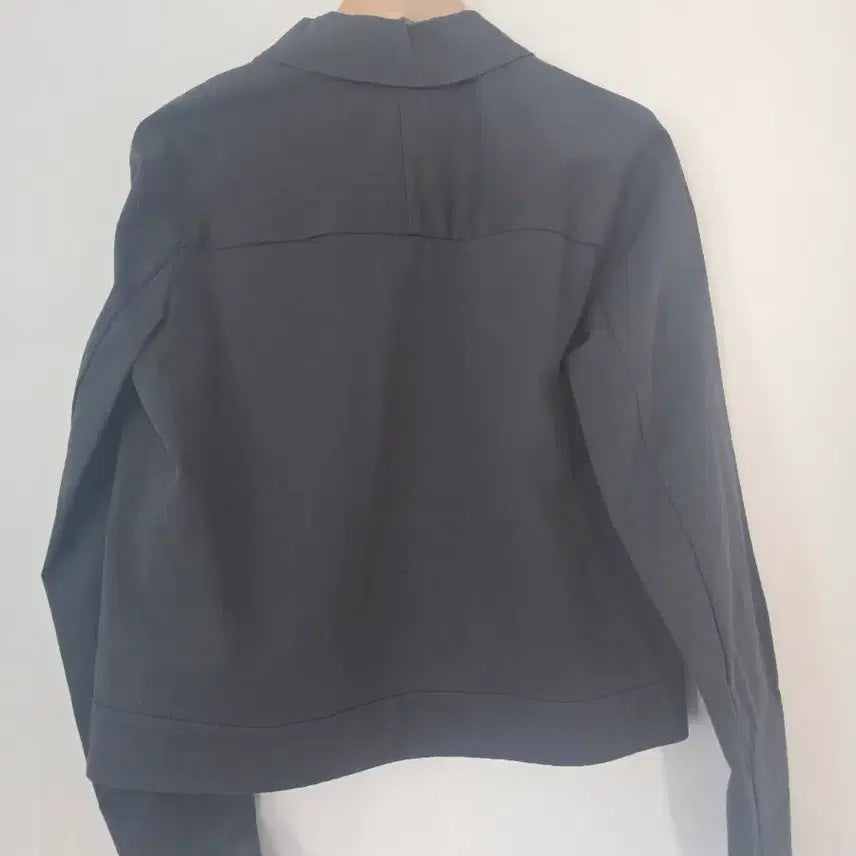[BUNJANG] COS Charcoal Cropped Double-Button Jacket Shirt - Size S / COS 코스 차콜 크롭 자켓 셔츠 S (가슴45) 미니멀 더블버튼