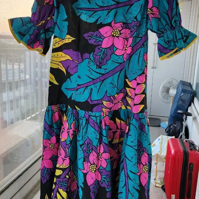 [BUNJANG] Hawaiian Hula Muumuu Dress (Size L) / 하와이안 훌라 무무드레스 L