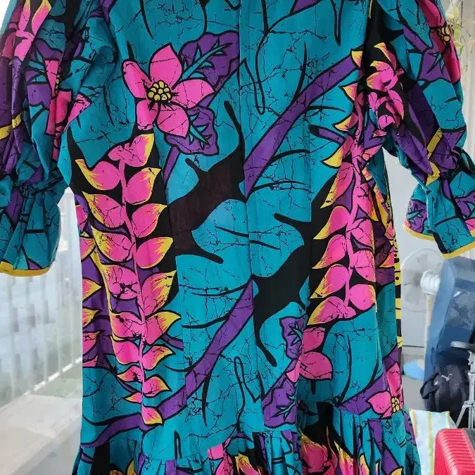 [BUNJANG] Hawaiian Hula Muumuu Dress (Size L) / 하와이안 훌라 무무드레스 L