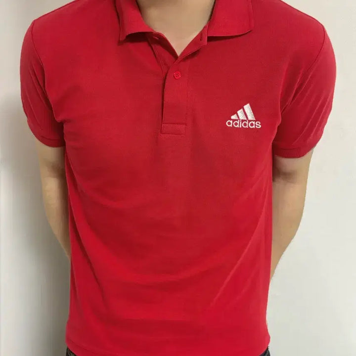 [BUNJANG] Adidas Red Short Sleeve T-Shirt Size S-M / 아디다스 레드 반팔티 S-M / 세탁완료