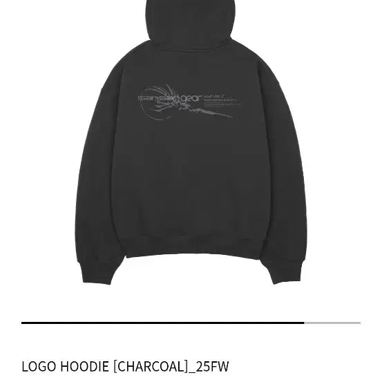 [BUNJANG] Sansan Gear Logo Hoodie Charcoal 25FW / 산산기어 로고 후디 차콜 25FW