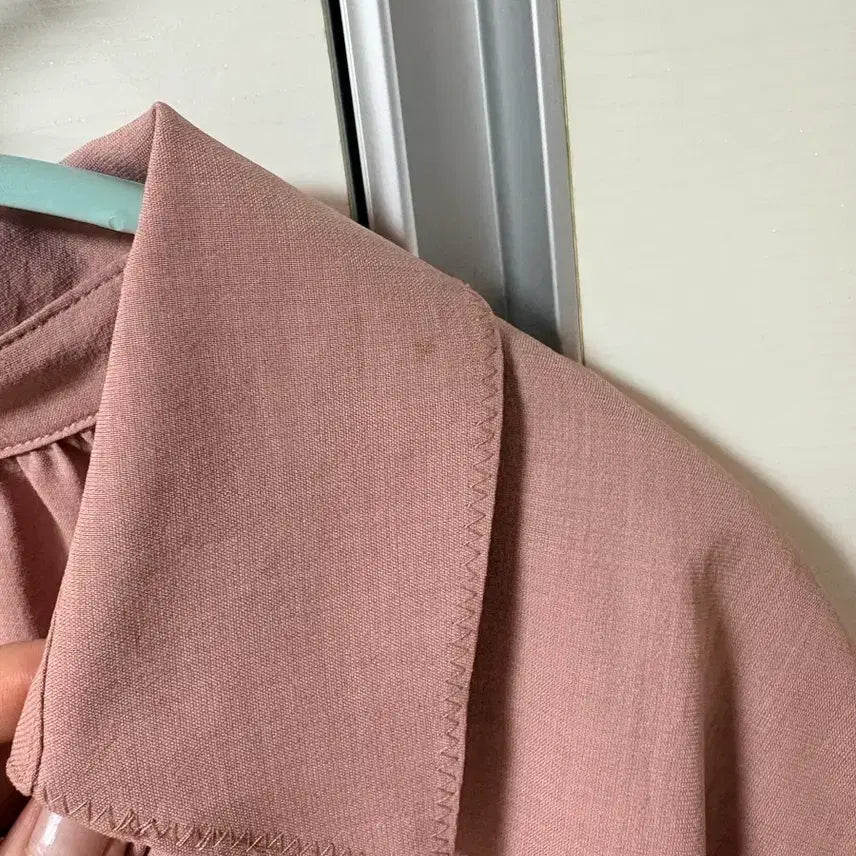 [BUNJANG] List Pink Linen Belted Shirt Dress / 리스트 핑크 린넨 벨트 셔츠 원피스 55