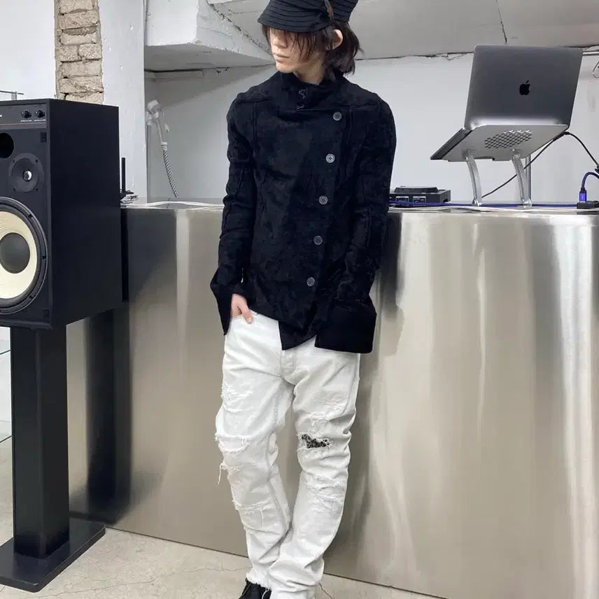 [BUNJANG] Ann Demeulemeester Asymmetrical Button Jacket / 앤드뮐미스터 12AW 비대칭 버튼 자켓