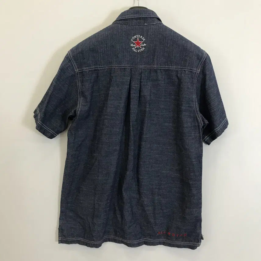[BUNJANG] Converse Chambray Short Sleeve Shirt / 컨버스 빈티지 샴브레이 반팔셔츠 [100]
