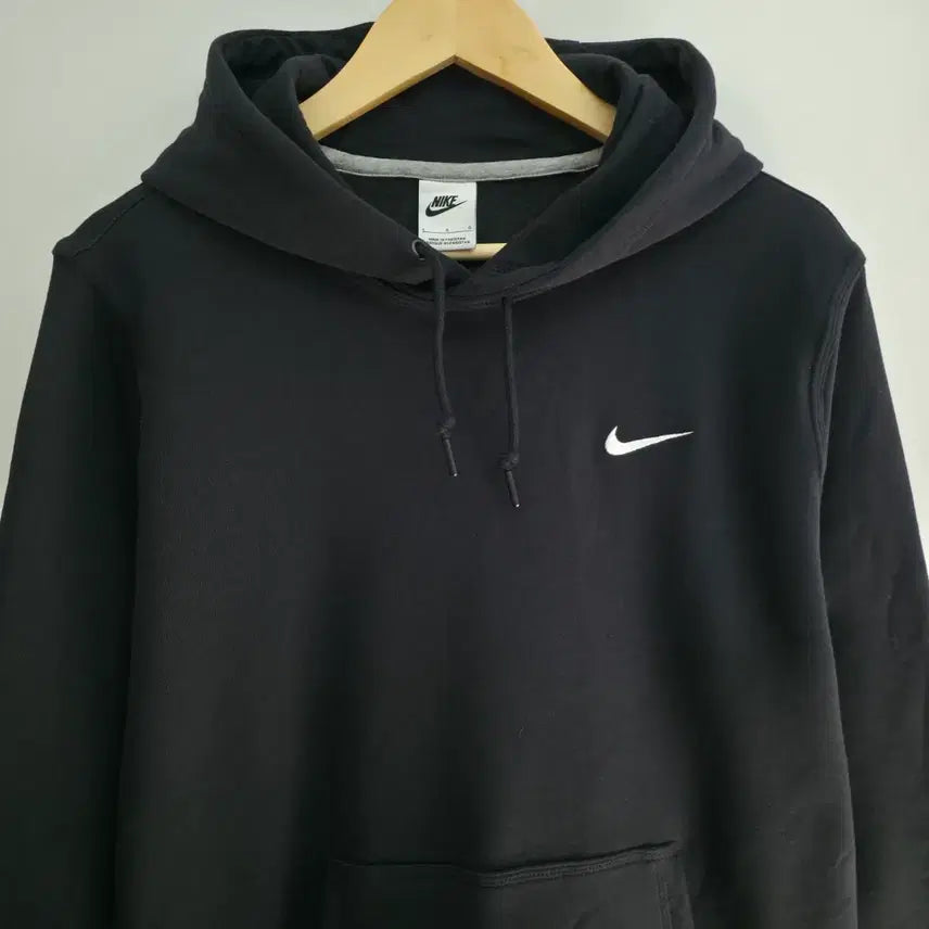 [BUNJANG] Nike Swoosh Black Hoodie / [L] 나이키 스우시 블랙 후드티