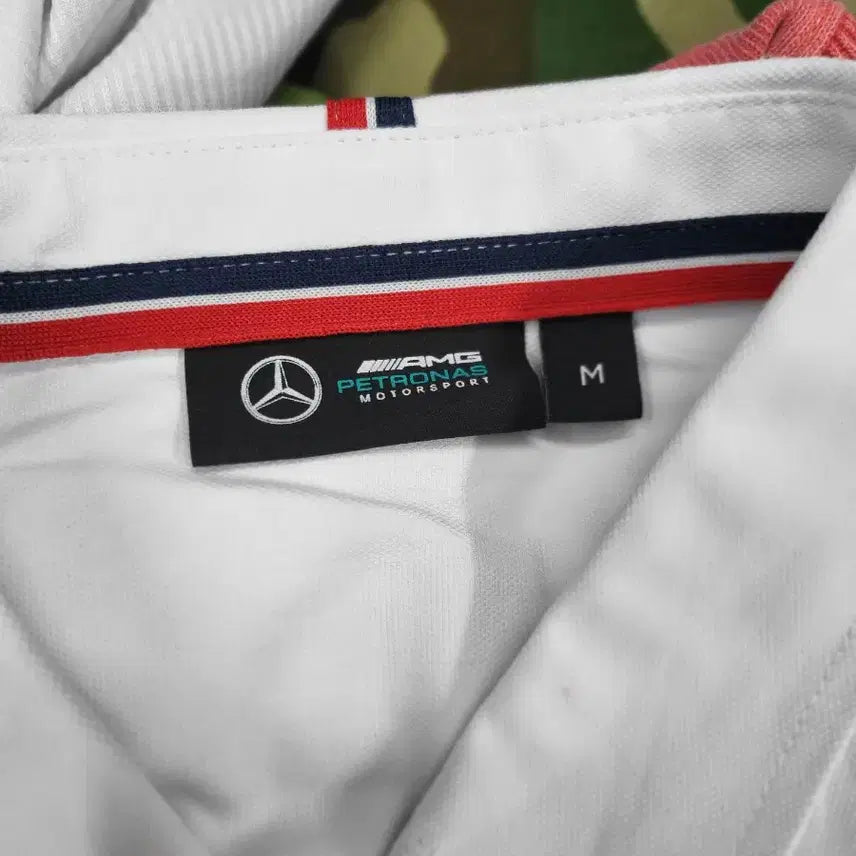 [BUNJANG] Mercedes-AMG Petronas White Short Sleeve Shirt / 벤츠 AMG 페트로나스 반팔 셔츠 화이트m가슴50