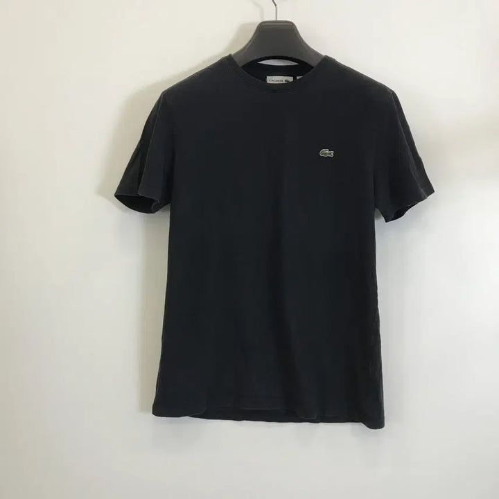 [BUNJANG] Lacoste Cropped Fit Cotton T-Shirt Black M / 라코스테 크록 반팔티셔츠 블랙[95]