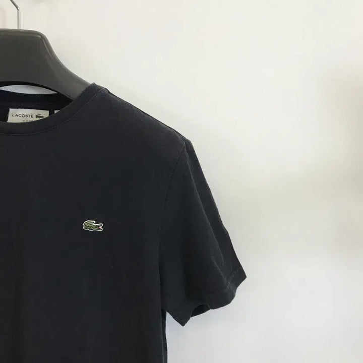 [BUNJANG] Lacoste Cropped Fit Cotton T-Shirt Black M / 라코스테 크록 반팔티셔츠 블랙[95]