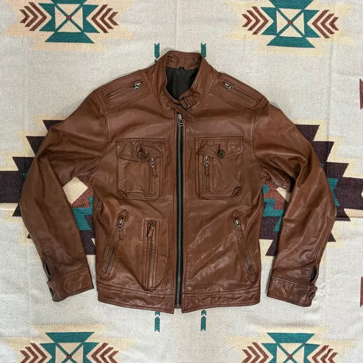 [BUNJANG] Vintage Italian Lambskin Cafe Racer Biker Jacket / 이태리 양가죽 바이커 라이더 자켓