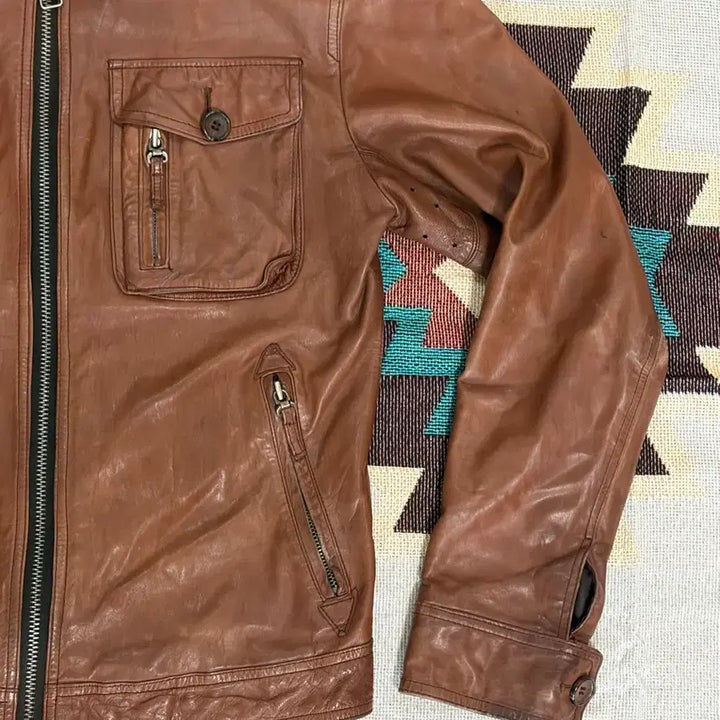[BUNJANG] Vintage Italian Lambskin Cafe Racer Biker Jacket / 이태리 양가죽 바이커 라이더 자켓