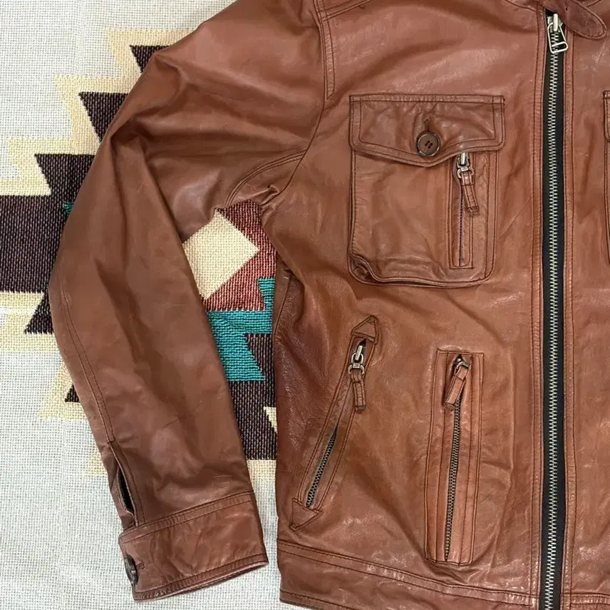[BUNJANG] Vintage Italian Lambskin Cafe Racer Biker Jacket / 이태리 양가죽 바이커 라이더 자켓
