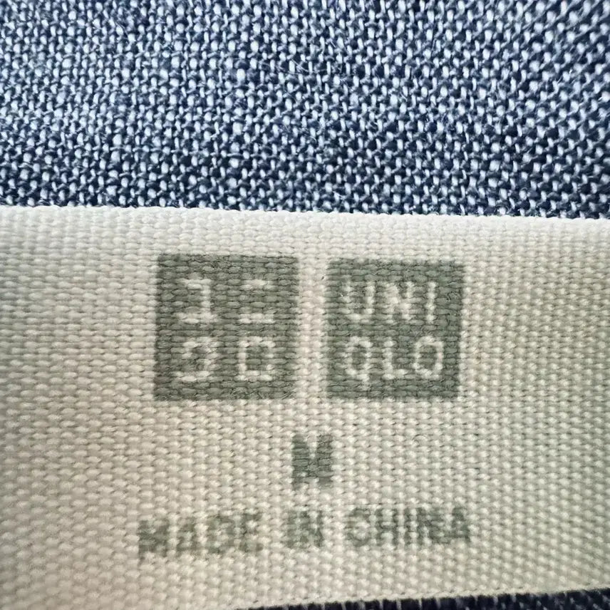 [BUNJANG] Uniqlo Linen Long Sleeve Shirt - Blue, Size M / 유니클로 린넨  긴팔 셔츠 M 블루