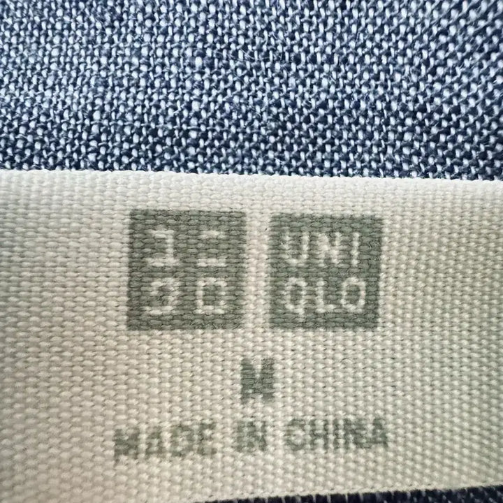 [BUNJANG] Uniqlo Linen Long Sleeve Shirt - Blue, Size M / 유니클로 린넨  긴팔 셔츠 M 블루