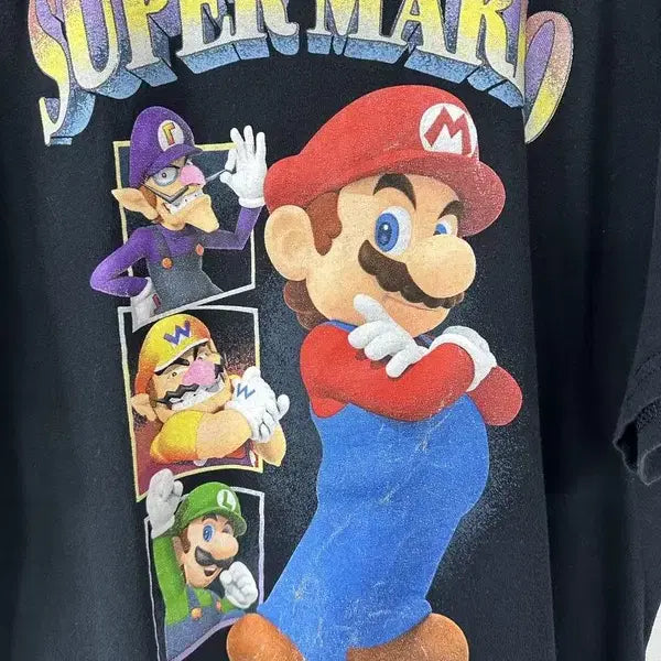 [BUNJANG] Super Mario Vintage Graphic T-shirt / [L] SUPER MARIO 슈퍼마리오 빈티지 그래픽 반팔티