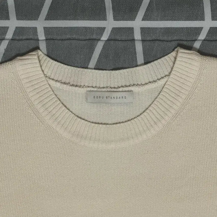[BUNJANG] Ecru Standard Ivory Knit Short Sleeve Shirt / [L 실착 1회]Ecru standard 아이보리 니트 반팔