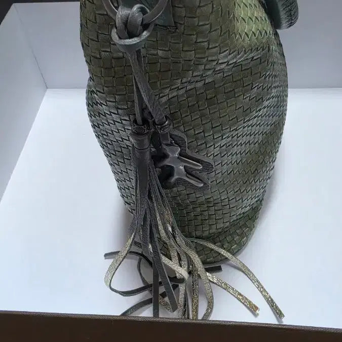 [BUNJANG] Henry Beguelin Weaving Tote Bag / 헨리베글린 위빙 세끼옐로 카프스킨 라이트그린