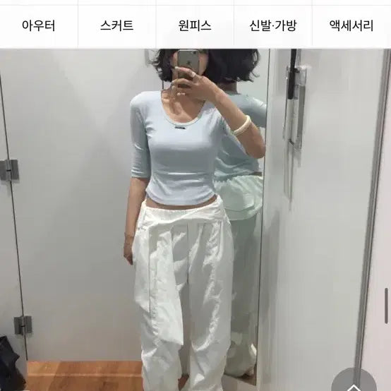 [BUNJANG] 새상품) 알라도 7부티셔츠 소라 1사이즈 / 새상품) 알라도 7부티셔츠 소라 1사이즈