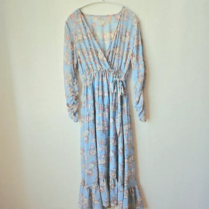 [BUNJANG] Pastel Sky Chiffon Long Dress / 파스텔 하늘 쉬폰 롱원피스