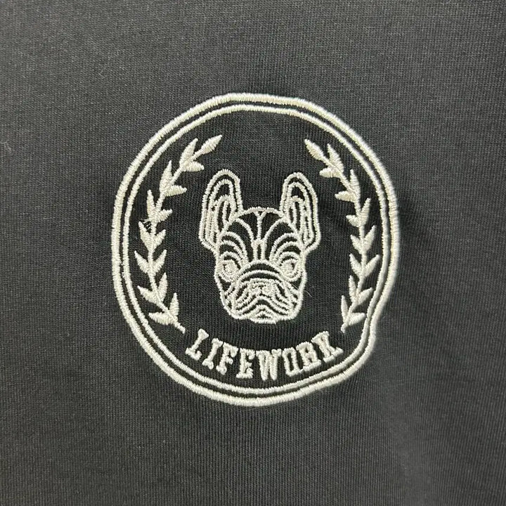 [BUNJANG] Life Work Embroidered Emblem Crop Long Sleeve T-shirt / [여자-FREE]라이프워크 자수 앰블럼 숏 긴팔티셔츠