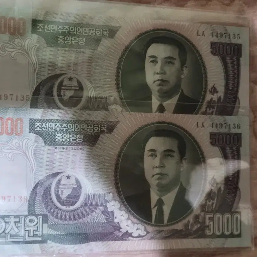 [BUNJANG] North Korean 5000 Won Banknotes (Set of 4) / 북한 5000원