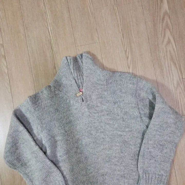[BUNJANG] 45RPM Light Gray High-Neck Knit / 45RPM 라이트 그레이 하이넥 짜임 니트