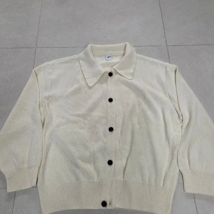 [BUNJANG] Ivory Collar Neck Knit Cardigan M Size / 아이보리 카라넥 니트 가디건