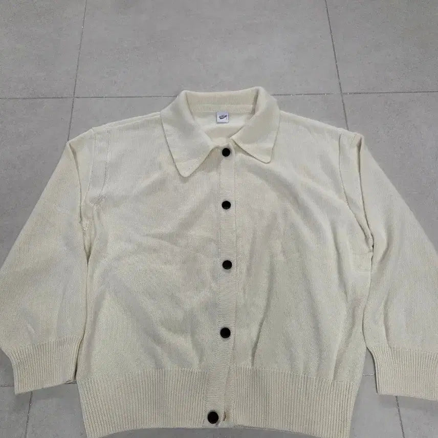 [BUNJANG] Ivory Collar Neck Knit Cardigan M Size / 아이보리 카라넥 니트 가디건
